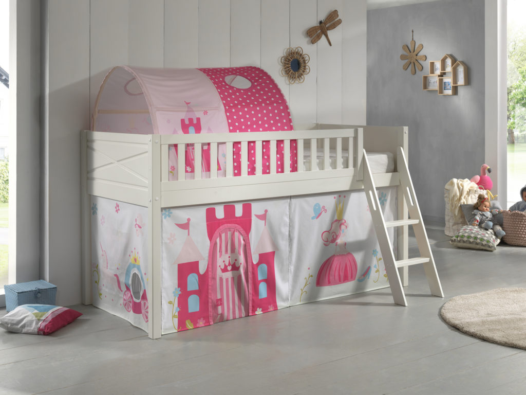 SCOTT hoogslaper met PRINCESS speelgordijn en tunnel. - Afbeelding 6