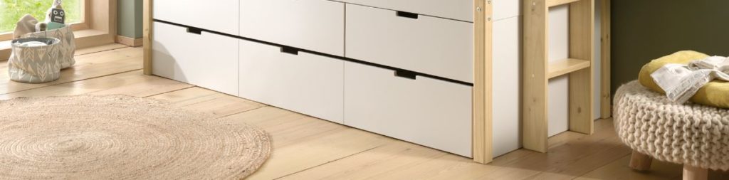 Deze MARGRIT combinatie bestaat uit het MARGRIT kajuitbed (90 x 200 cm) met 3 lades en rolbed. - Afbeelding 9