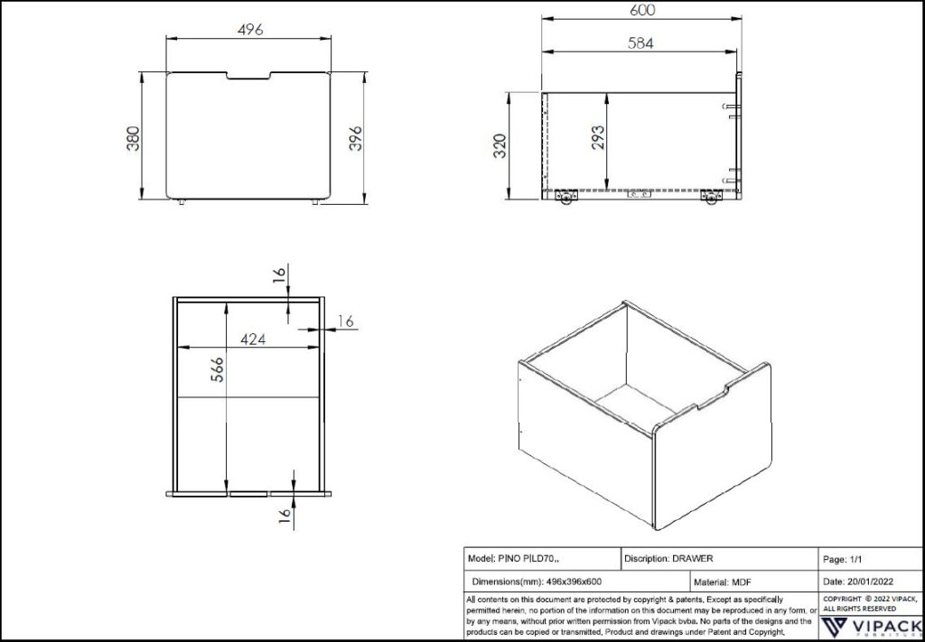 Deze PINO-combinatie bestaat uit een witte PINO halfhoogslaper met ladder, een PINO set van 3 laden en een PINO hangtablet - Afbeelding 9