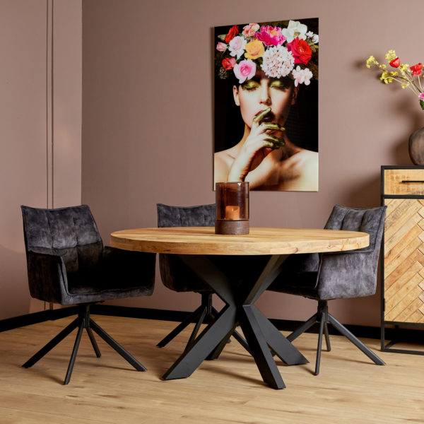 Eetkamertafel Denver | Rond | Mangohout | 120 cm