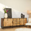 Dressoir Denver | Mangohout en staal | 210 cm