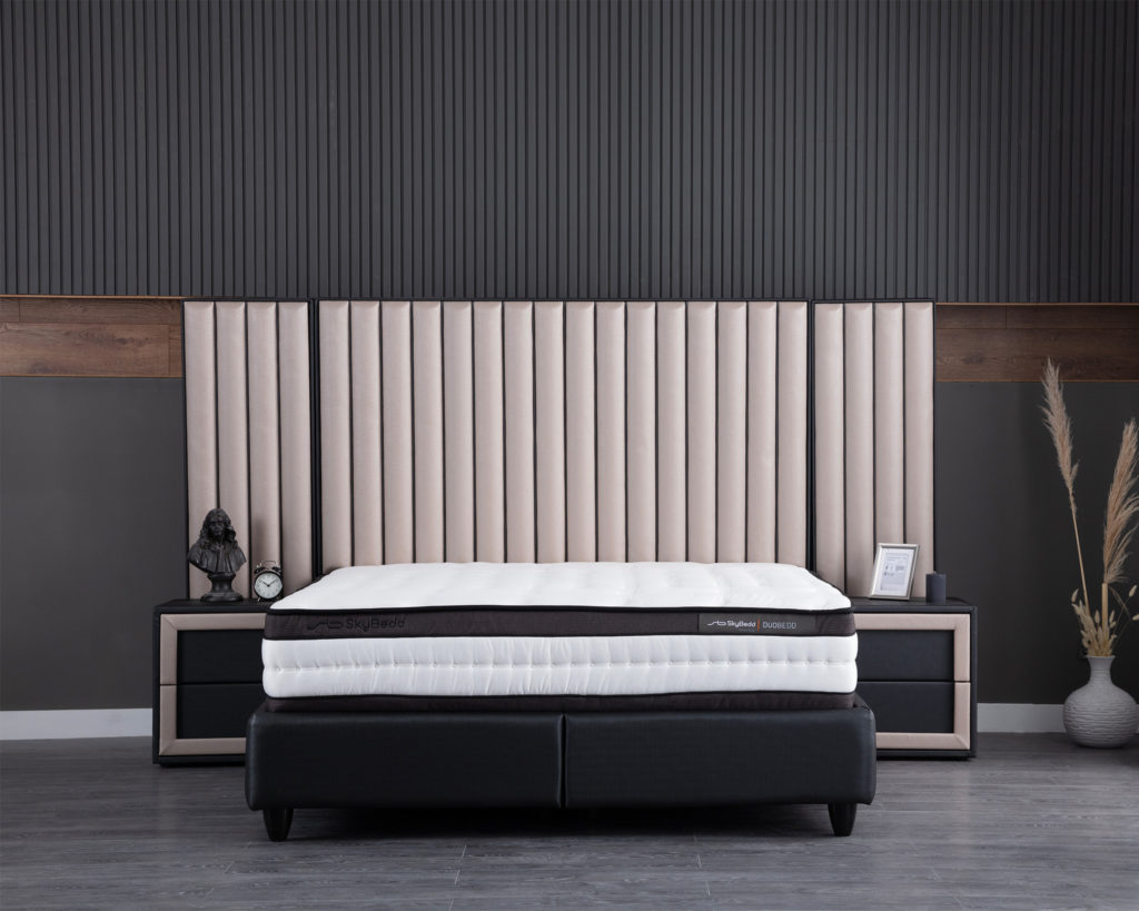 Boxspring Skybedd Duobedd 140x200 Antraciet met Opbergruimte