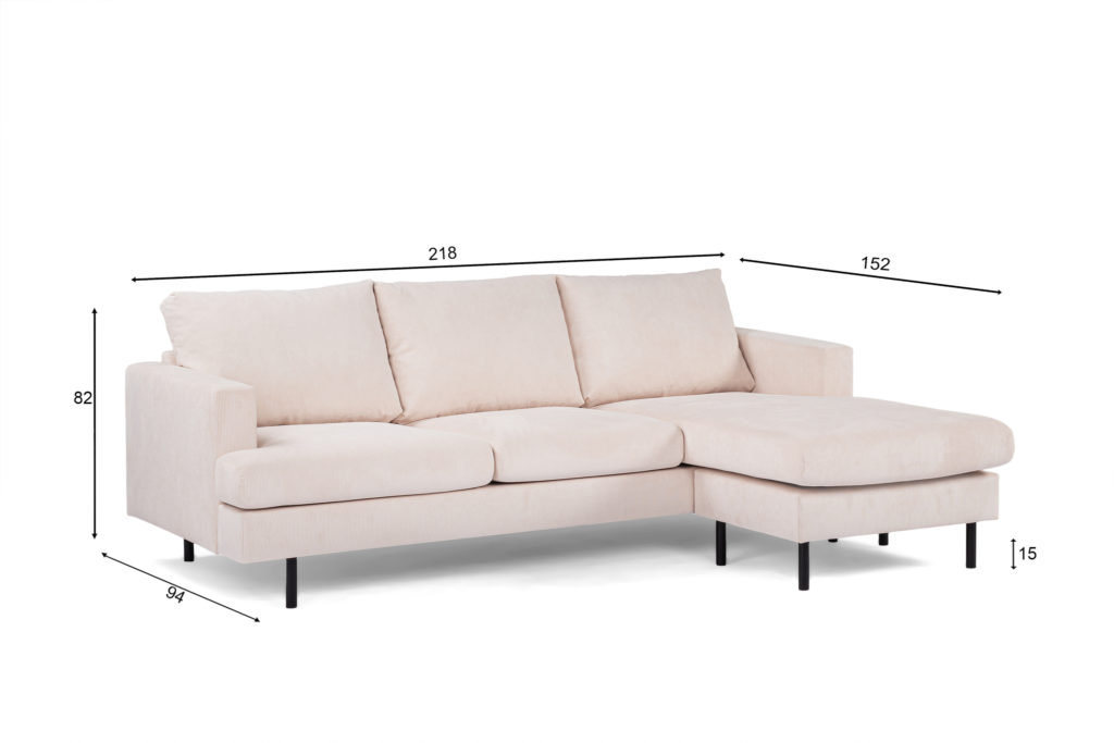 3-zitsbank CL L+R, stof Fjord 23, F460 beige - Afbeelding 13