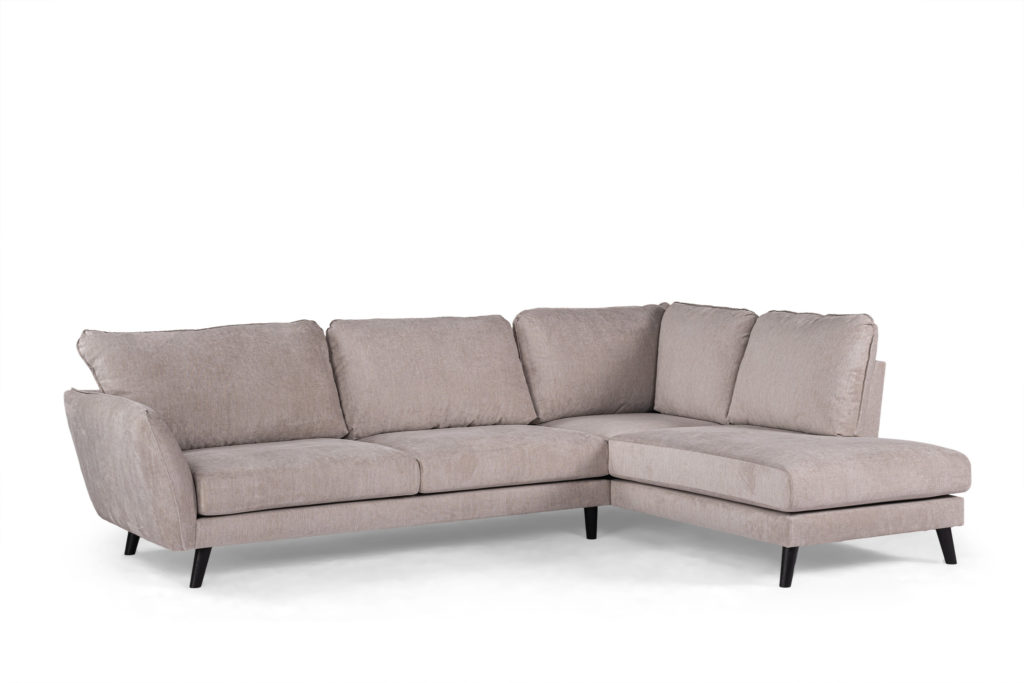 3-zitshoek rechts, stof Orinoco 23, K460 beige, zwarte poot - Afbeelding 2