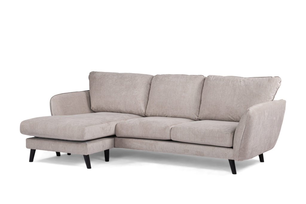 3-zitsbank CL links, stof Orinoco 23, K460 beige, zwarte poot - Afbeelding 2