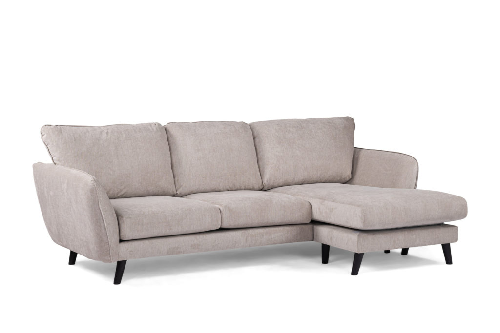 3-zitsbank CL rechts, stof Orinoco 23, K460 beige, zwarte poot - Afbeelding 2