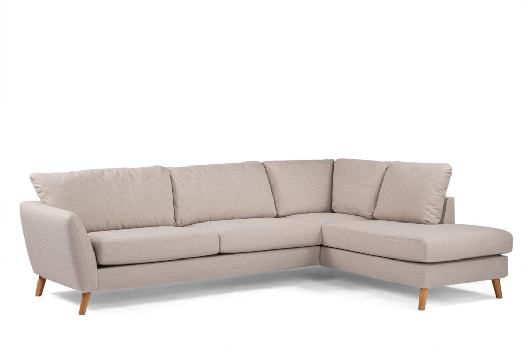 3-zits hoek rechts, stof Inari 22, I460 beige, eiken poot - Afbeelding 2