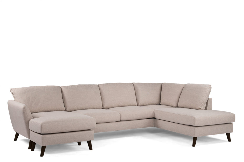 3-zits hoek rechts CL, stof Inari 22, I460 beige, zwarte poot - Afbeelding 2
