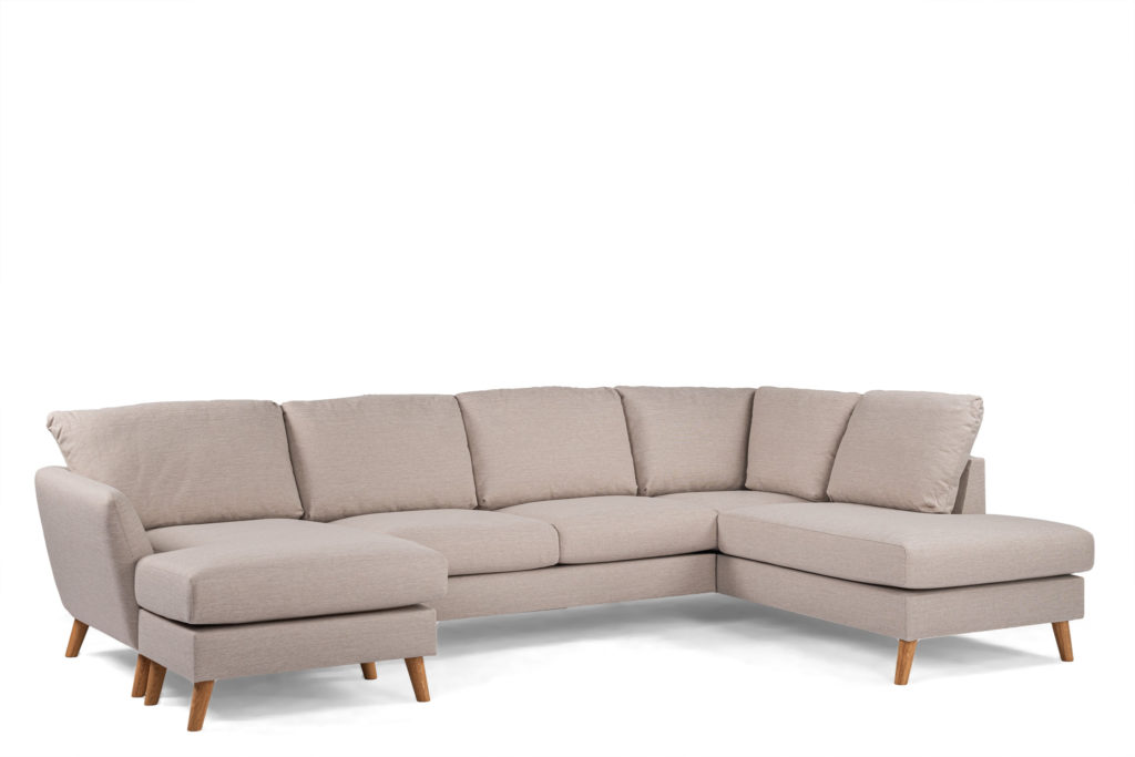 3-zits hoek rechts CL, stof Inari 22, I460 beige, eiken poot - Afbeelding 2