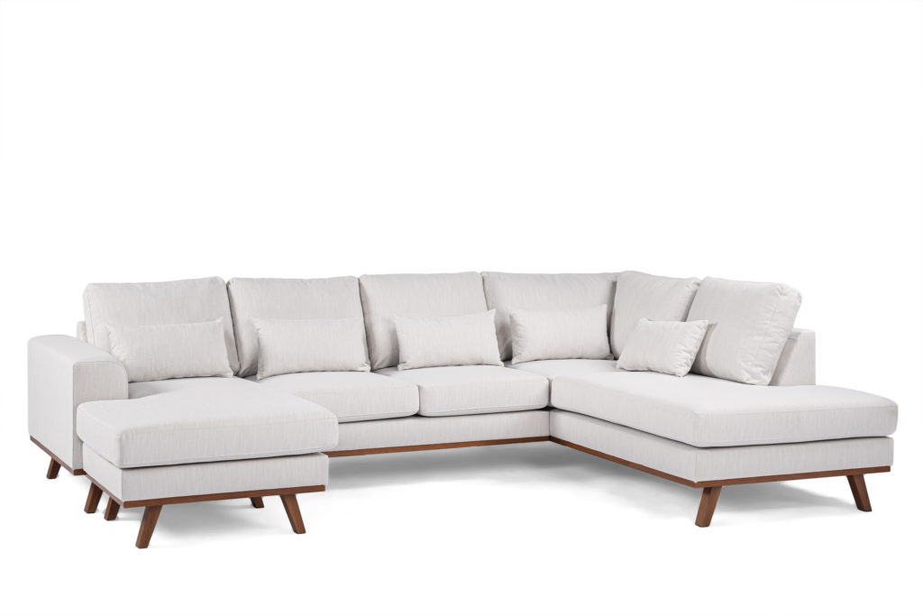 3-zits hoek rechts CL, stof Melva 02, M460 beige - Afbeelding 2