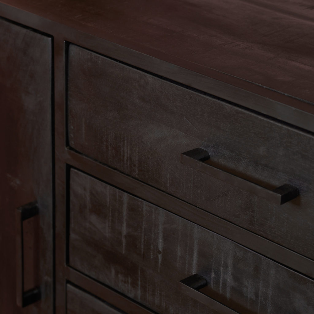Dressoir Denver Black 165 cm | Mangohout en staal - Afbeelding 2