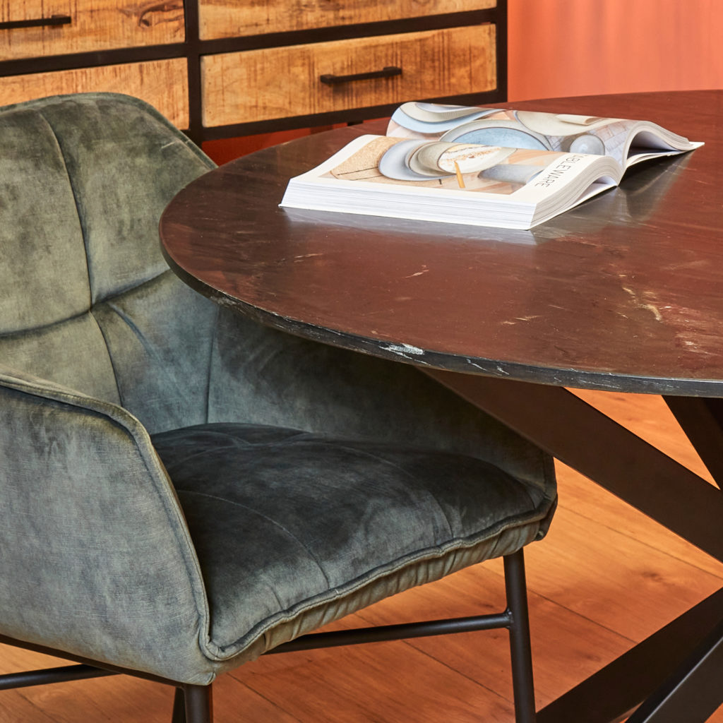 Eetkamertafel Lynn | Rond | Zwart marmer | 130 CM - Afbeelding 2