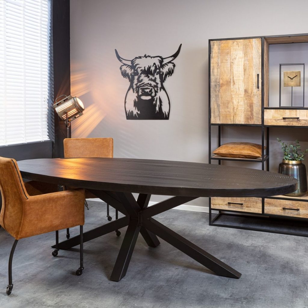 Eetkamertafel Denver Black | Ovaal | 300 cm - Afbeelding 2