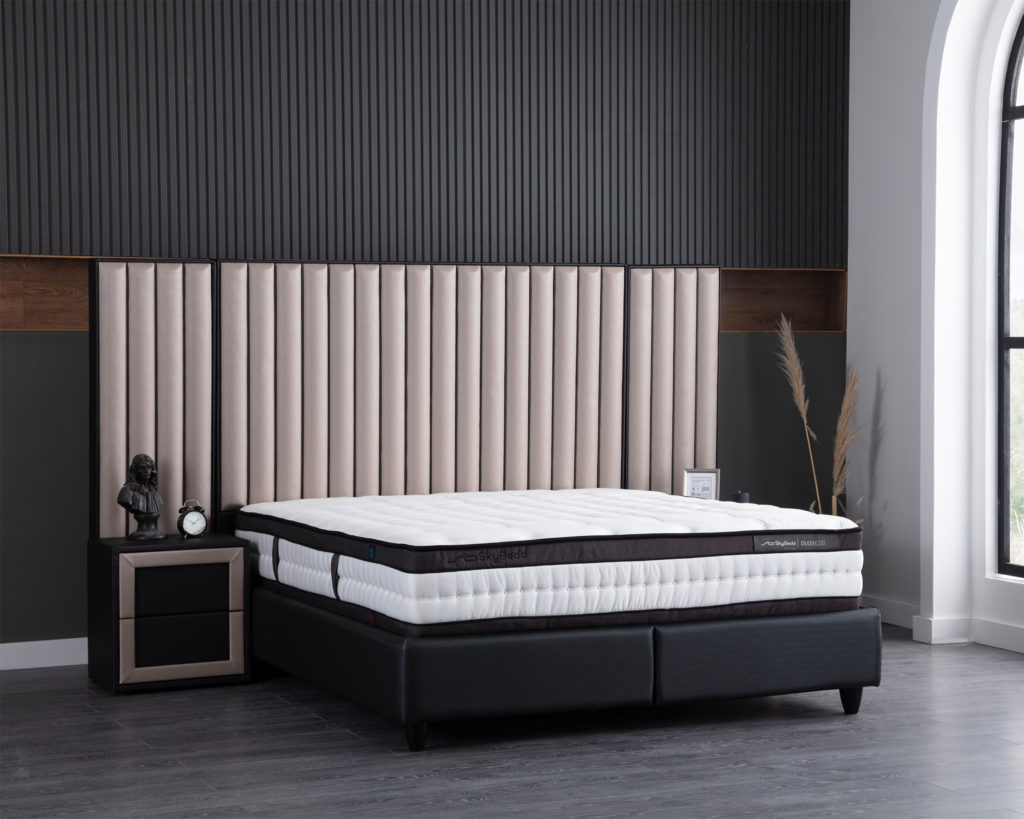 Boxspring Skybedd Duobedd 140x200 Antraciet met Opbergruimte - Afbeelding 2