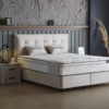 Boxspring Skybedd Birdybedd 160x200 Beige met Opbergruimte - Afbeelding 2