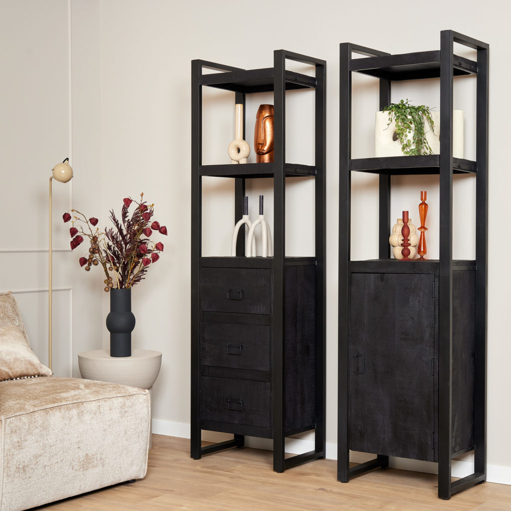 Boekenkast Boaz Black | 1 deur - Afbeelding 2