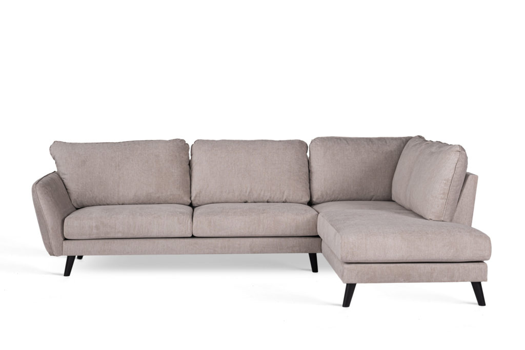 3-zitshoek rechts, stof Orinoco 23, K460 beige, zwarte poot - Afbeelding 3