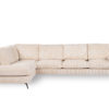 3-zitshoek links, stof Lincoln 03, RIB460 ​​beige, zwarte poot - Afbeelding 3