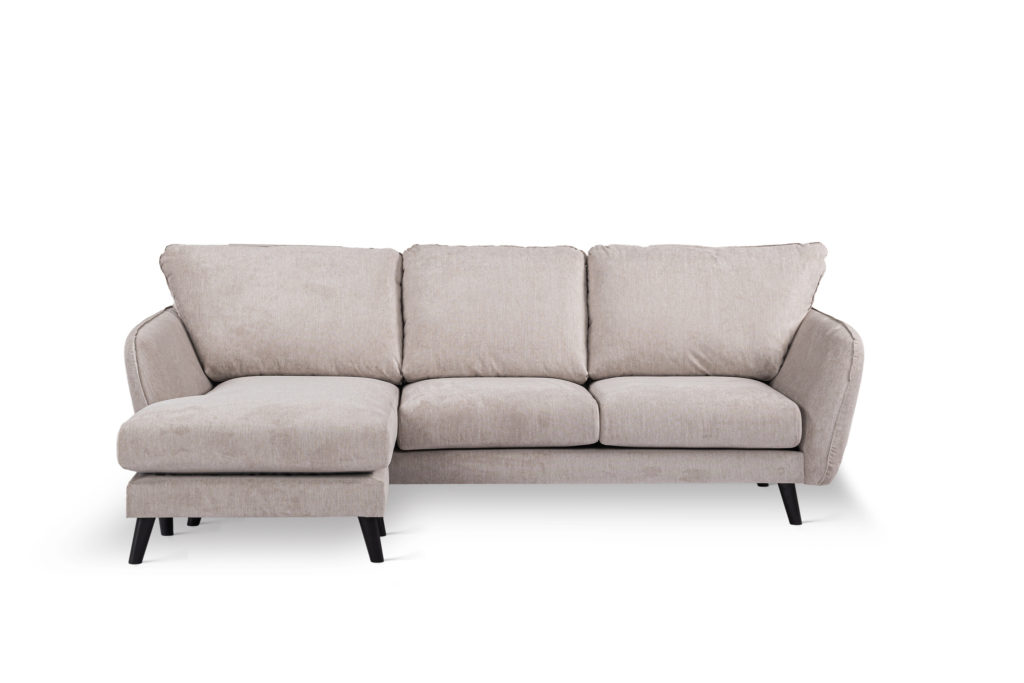 3-zitsbank CL links, stof Orinoco 23, K460 beige, zwarte poot - Afbeelding 3