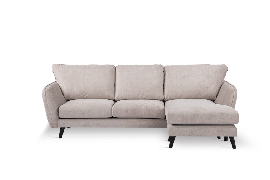 3-zitsbank CL rechts, stof Orinoco 23, K460 beige, zwarte poot - Afbeelding 3