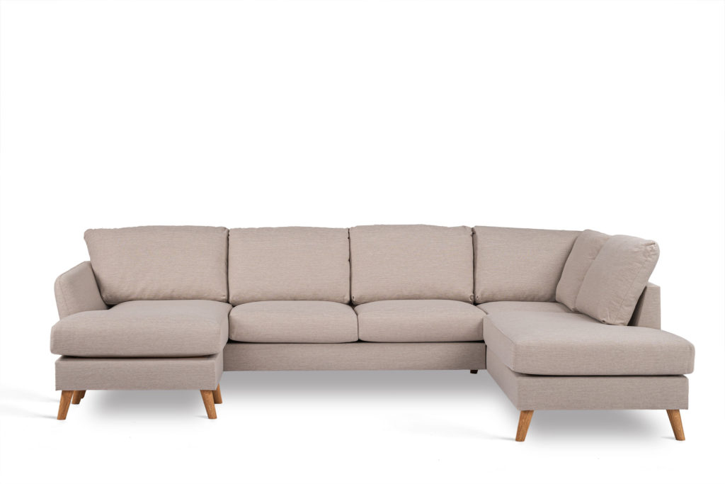 3-zits hoek rechts CL, stof Inari 22, I460 beige, eiken poot - Afbeelding 3