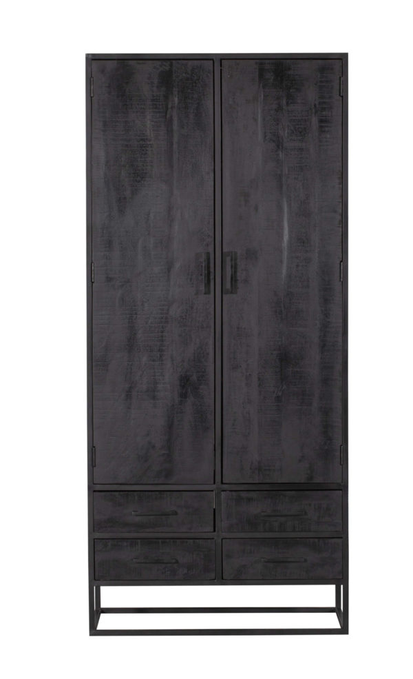 Kabinet Denver Black | Mangohout en staal | 90 cm - Image 4