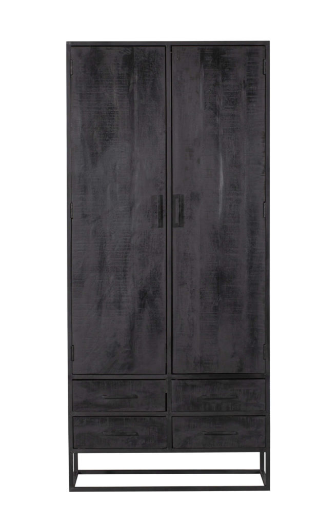 Kabinet Denver Black | Mangohout en staal | 90 cm - Afbeelding 4