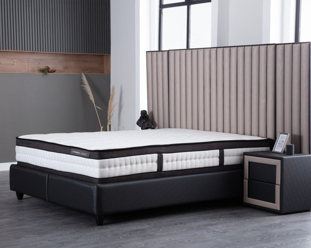 Boxspring Skybedd Duobedd 140x200 Antraciet met Opbergruimte - Afbeelding 4