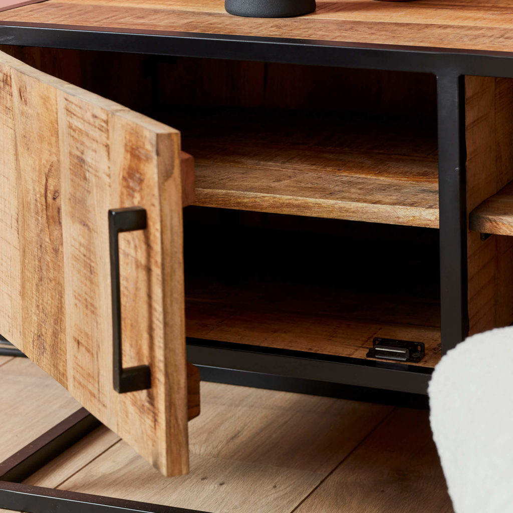 Tv meubel Denver | Mangohout en staal | 100 cm - Afbeelding 5