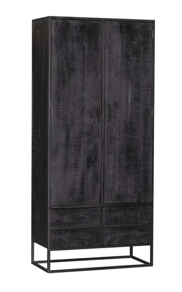 Kabinet Denver Black | Mangohout en staal | 90 cm - Image 5