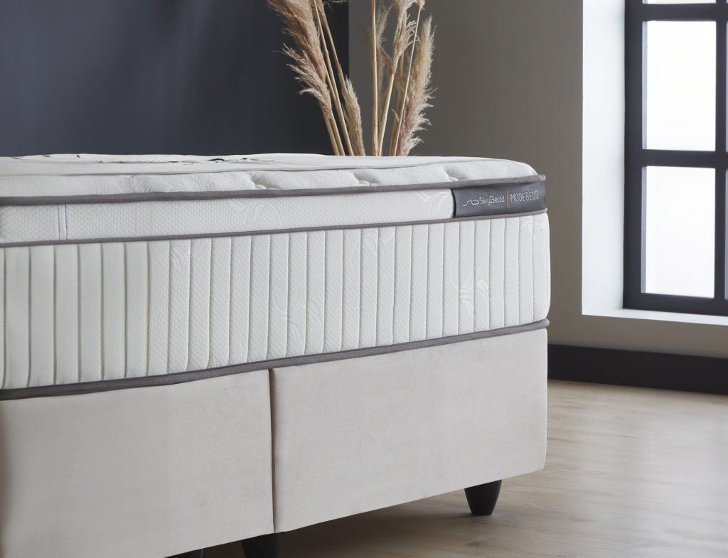 Boxspring Skybedd Birdybedd 160x200 Beige met Opbergruimte - Afbeelding 5