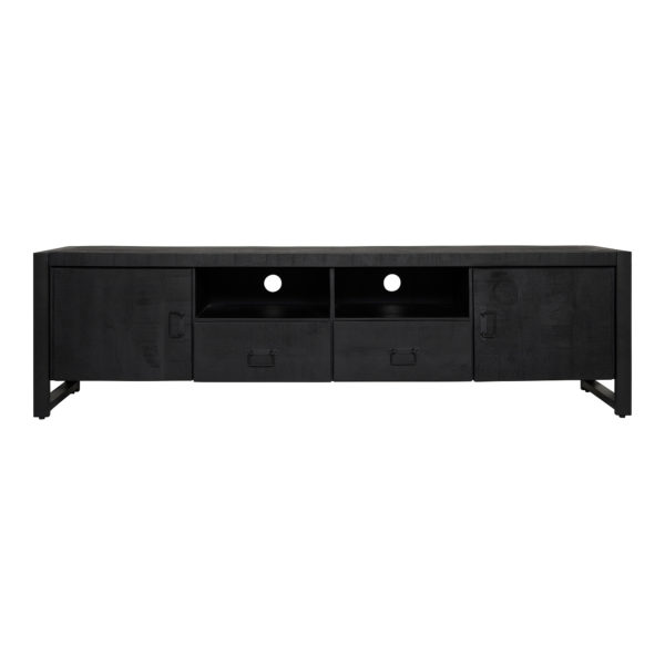 Tv meubel Boaz Black 200 cm | Twee deuren en twee lades - Image 6