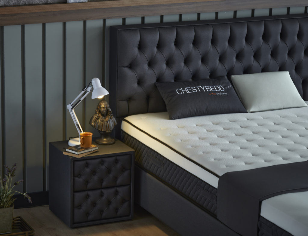 Boxspring Skybedd Chestybedd 160x200 Antraciet met Opbergruimte - Afbeelding 6