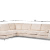 3-zitshoek links, stof Lincoln 03, RIB460 ​​beige, zwarte poot - Afbeelding 7