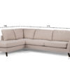3-zitshoek links, stof Inari 22, I460 beige, zwarte poot - Afbeelding 7