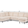 3-zitshoek links, stof Lincoln 03, RIB460 ​​beige - Afbeelding 7