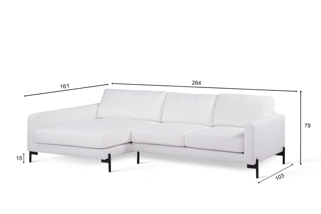 3-zitsbank CL rechts, stof Grace 01, G920 naturel - Afbeelding 7