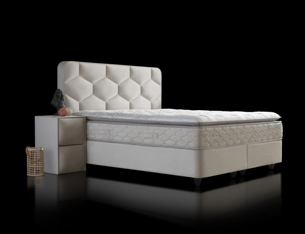 Boxspring Skybedd Dolcebedd 160x200 Beige met Opbergruimte - Afbeelding 7