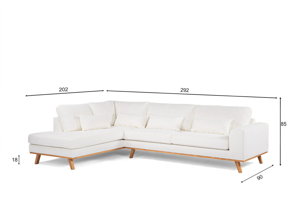 3-zits hoek rechts, stof Abriamo 4, A920 naturel - Afbeelding 8