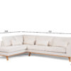 3-zitshoek links, stof Loris 01, L720 champagne - Afbeelding 8