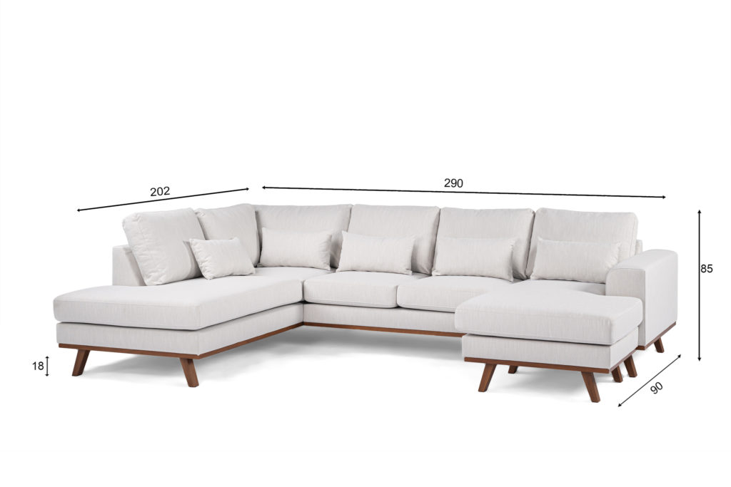 3-zits hoek rechts CL, stof Melva 02, M460 beige - Afbeelding 8