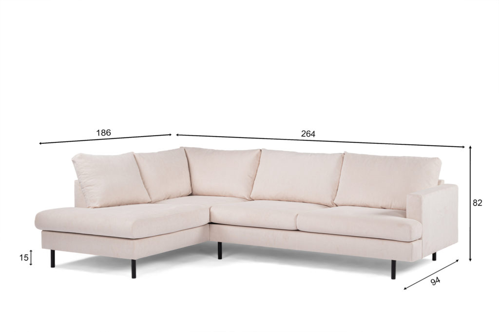 3-zits hoek rechts, stof Fjord 23, F460 beige - Afbeelding 8