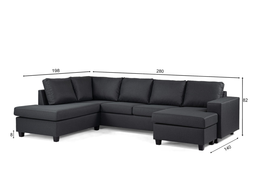 3-zits hoek rechts CL, stof Malmo 96, M230 antraciet - Afbeelding 8