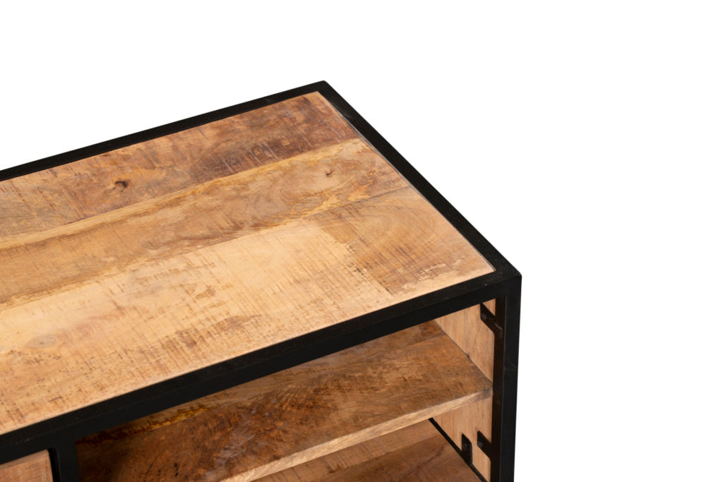 Tv meubel Denver | Mangohout en staal | 100 cm - Afbeelding 8