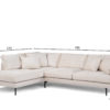 3-zitshoek links, stof Loris 01, L720 champagne - Afbeelding 9