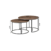 Salontafel Madison Walnoot | Set van 2 - Afbeelding 9