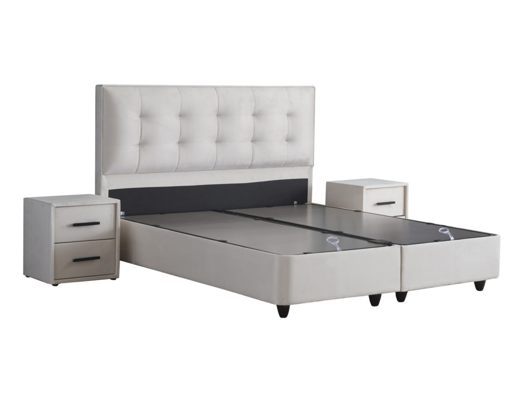 Boxspring Skybedd Birdybedd 160x200 Beige met Opbergruimte - Afbeelding 9