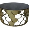 Salontafel rond - ø80x40 - Goud/zwart - Metaal/glas