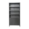 Wandkast met 4 vakken - 100x42x215 - Zwart - Teak veneer