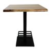 Vierkante bartafel - 80x80x92 - naturel/zwart - Acacia/metaal